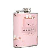 Personalisiertes Niedliches Kakao mit Marshmallows Flachmann (Rechts)