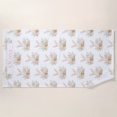 Personalisiertes Niedliches Kaninchen Strandtuch (Vorderseite)