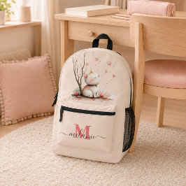 Personalisiertes Niedliches Kätzchen mit Herz" Kin Bedruckter Rucksack