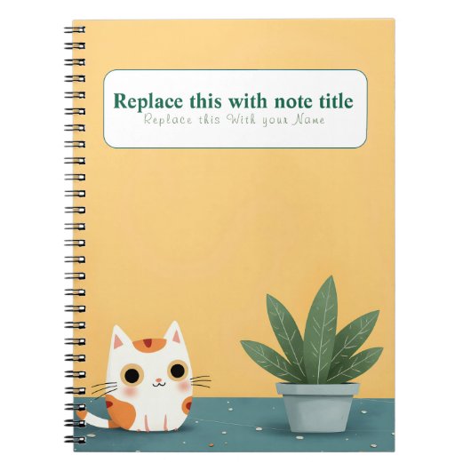 Personalisiertes Niedliches Kawaii Cat Notebook Notizblock (Vorderseite)