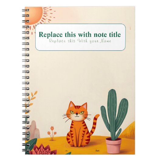 Personalisiertes Niedliches Kawaii Cat Notebook Notizblock (Vorderseite)