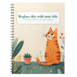 Personalisiertes Niedliches Kawaii Cat Notebook Notizblock