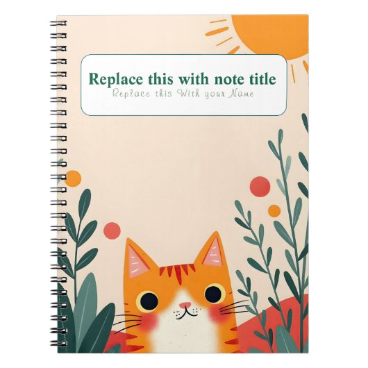 Personalisiertes Niedliches Kawaii Cat Notebook Notizblock (Vorderseite)