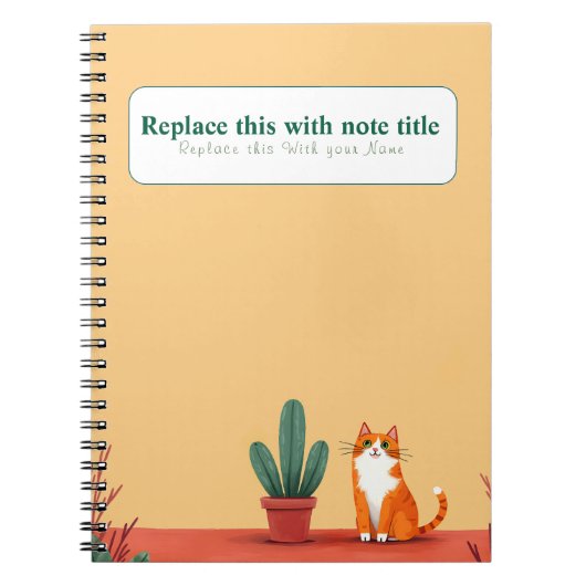 Personalisiertes Niedliches Kawaii Cat Notebook Notizblock (Vorderseite)