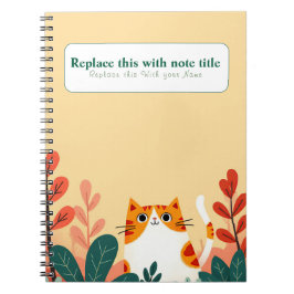 Personalisiertes Niedliches Kawaii Cat Notebook Notizblock
