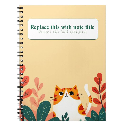 Personalisiertes Niedliches Kawaii Cat Notebook Notizblock (Vorderseite)