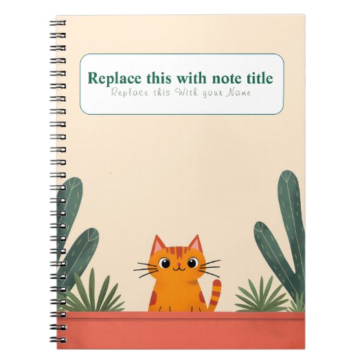 Personalisiertes Niedliches Kawaii Cat Notebook Notizblock (Vorderseite)