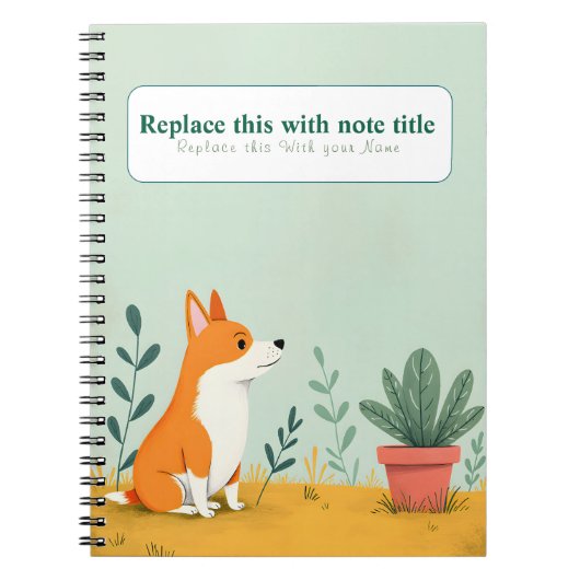 Personalisiertes Niedliches Kawaii Dog Notebook Notizblock (Vorderseite)