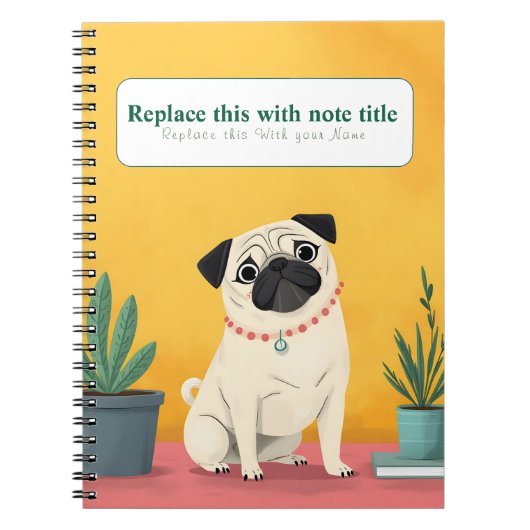 Personalisiertes Niedliches Kawaii Dog Notebook Notizblock (Vorderseite)