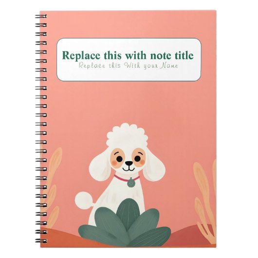 Personalisiertes Niedliches Kawaii Dog Notebook Notizblock (Vorderseite)