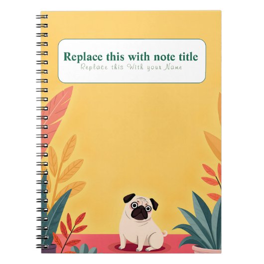 Personalisiertes Niedliches Kawaii Dog Notebook Notizblock (Vorderseite)