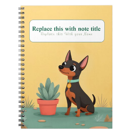 Personalisiertes Niedliches Kawaii Dog Notebook Notizblock (Vorderseite)