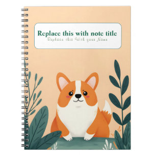 Personalisiertes Niedliches Kawaii Dog Notebook Notizblock