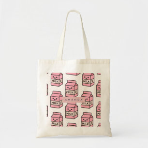 Personalisiertes Niedliches Kawaii Pink Milk Karto Tragetasche