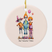 Personalisiertes Niedliches Kid Zombie Halloween ( Keramik Ornament (Hinten)
