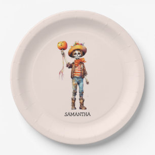 Personalisiertes Niedliches Kid Zombie Halloween ( Pappteller
