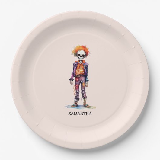 Personalisiertes Niedliches Kid Zombie Halloween ( Pappteller (Vorderseite)