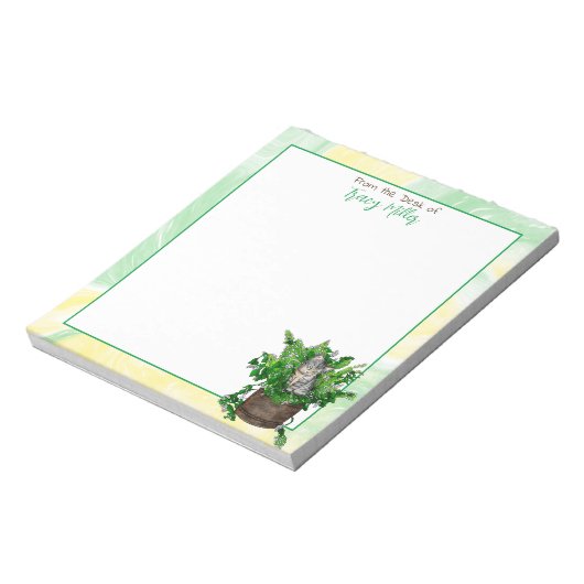 Personalisiertes Niedliches Kitten in Catnip Notizblock (Rotiert)