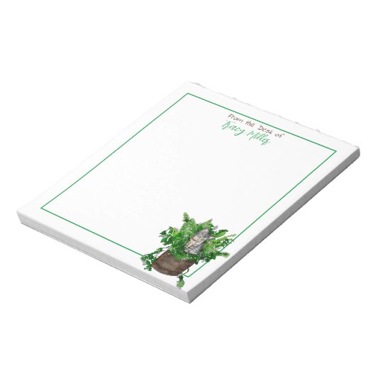 Personalisiertes Niedliches Kitten in Catnip Notizblock (Rotiert)