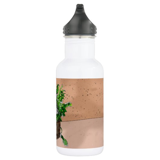 Personalisiertes Niedliches Kitten in Catnip Pot Edelstahlflasche (Rechts)