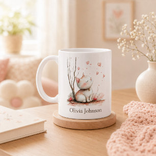 Personalisiertes Niedliches Kitten mit Herz Kaffeetasse