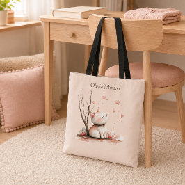 Personalisiertes Niedliches Kitten mit Herz Tote T Tasche