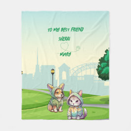 Personalisiertes Niedliches Kitten und Bester Freu Fleecedecke