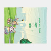 Personalisiertes Niedliches Kitten und Bester Freu Fleecedecke (Vorderseite (Horizontal))