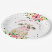 Personalisiertes Niedliches Kuhpapier Pappteller (Schrägansicht)