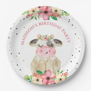 Personalisiertes Niedliches Kuhpapier Pappteller