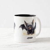 Personalisiertes Niedliches Lächeln Zweifarbige Tasse (VorderseiteRechts)