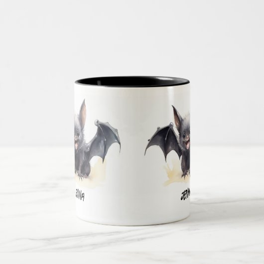 Personalisiertes Niedliches Lächeln Zweifarbige Tasse (Mittel)