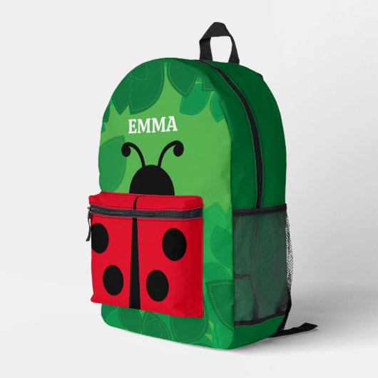 Personalisiertes Niedliches Lady Bug Backpack Bedruckter Rucksack (Rückseitige Ecke Rechts)