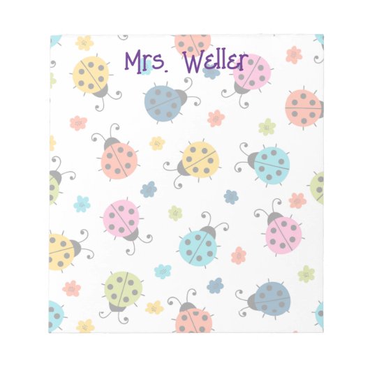Personalisiertes Niedliches LadyBug Notepad Notizblock (Vorderseite)