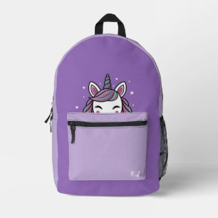 Personalisiertes Niedliches lila Einhorn Bedruckter Rucksack