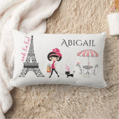 Personalisiertes Niedliches Mädchen und Katze Eiff Lendenkissen (Decke)