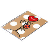 Personalisiertes niedliches Marienkäferzeichnen Notizblock (Linke Seite)