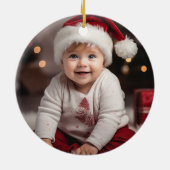 Personalisiertes Niedliches Meerjungfrau Foto Wass Keramik Ornament (Hinten)