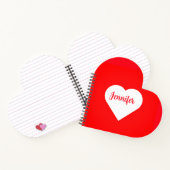 Personalisiertes Niedliches Minimalistisches Rotes Notizblock (Innenseite)