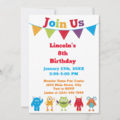 Personalisiertes Niedliches Monster Einladungen zu (Rückseite)