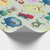 Personalisiertes Niedliches Monsterdesign für Jung Geschenkpapier (Ecke)