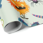 Personalisiertes Niedliches Monsterdesign für Jung Geschenkpapier (Rolleneckpunkt)
