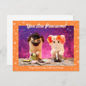 Personalisiertes Niedliches Orange Stylish Hearts  Postkarte (Vorne/Hinten)