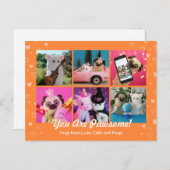 Personalisiertes Niedliches Orange Stylish Hearts Postkarte (Vorne/Hinten)