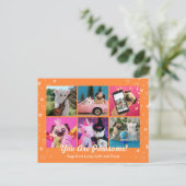 Personalisiertes Niedliches Orange Stylish Hearts  Postkarte (Stehend Vorderseite)