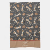 Personalisiertes Niedliches Ostern Kaninchenvolk Geschirrtuch (Vertikal)