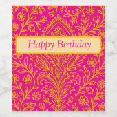 Personalisiertes Niedliches Paisley Floral Print N Weinetikett (Einzelnes Label)