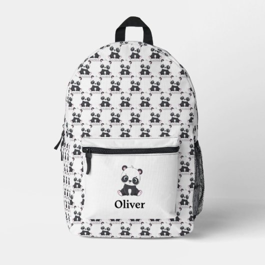 Personalisiertes Niedliches Panda-Muster Bedruckter Rucksack (Vorderseite)
