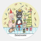 Personalisiertes Niedliches Party Runder Aufkleber (Vorderseite)