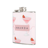 Personalisiertes Niedliches Pastell Strawberry Jui Flachmann (Links)